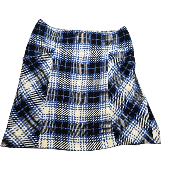 Maeve Anthropologie Blue Plaid Mini Skirt In 12 - Picture 3 of 8